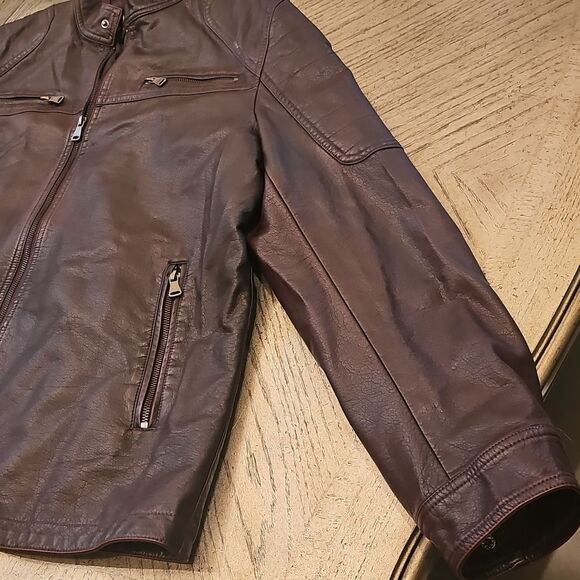 INC International Concepts Men's Dark Brown Burgendy Jacket XL - Picture 3 of 13